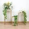 3 Gold Metal Pedestal Stands Geometric Crossed Lines Pattern Party Decorations